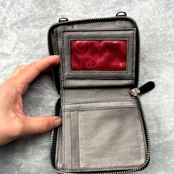 Brighton Womens Wallet Multicolor Leather Silver Pug Dog Studded Pockets Handbag - Picture 4 of 11